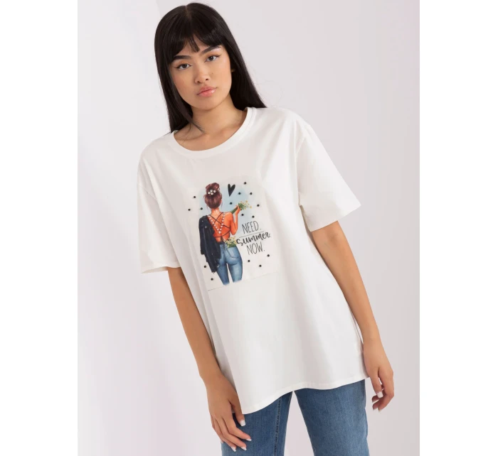 T shirt LK TS model 18741366 ecru - FPrice T shirt LK TS model 18741366 ecru - FPrice