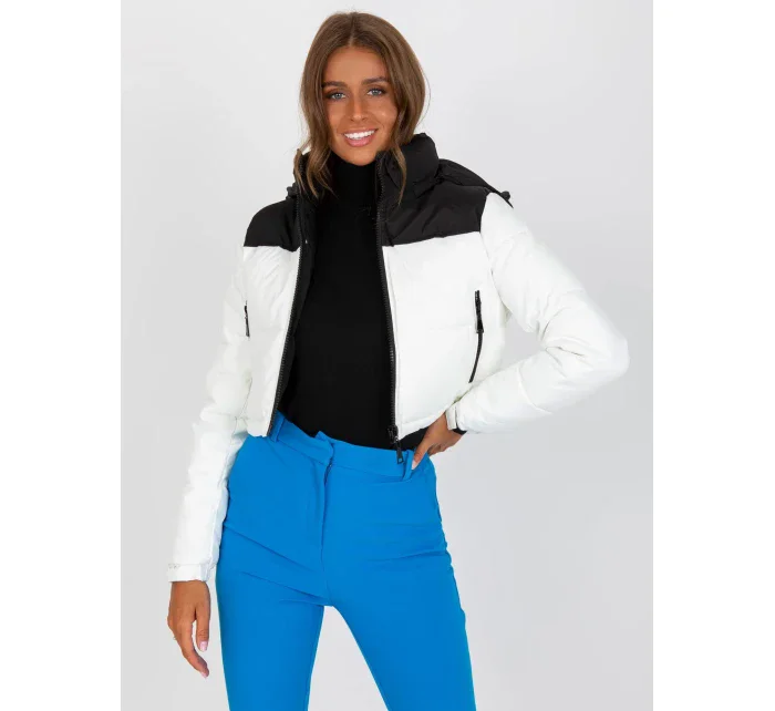 Dámska bunda NM KR D2 3825 68P biela a čierna