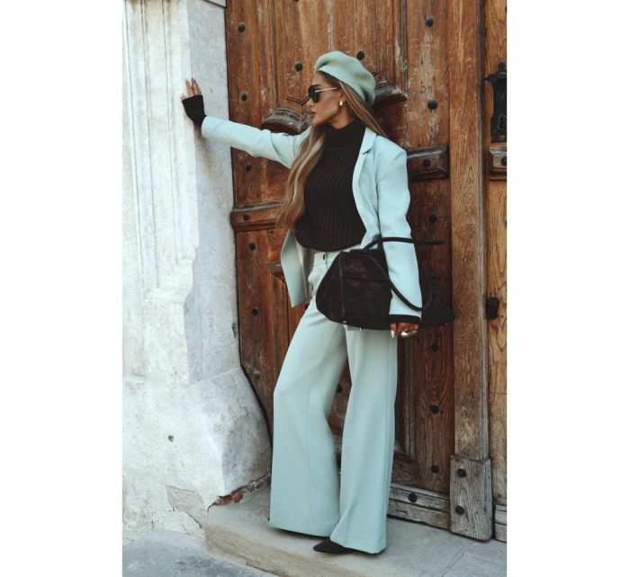 M875 Široké nohavice - mätové