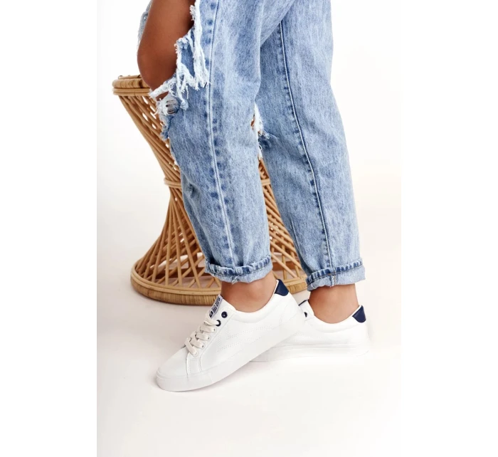 Dámske módne tenisky Big Star - biela/tmavomodrá Dámske módne tenisky Big Star - biela/tmavomodrá