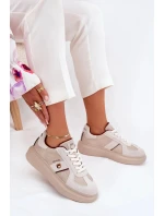 Dámske kožené tenisky na platforme Daniel Lopez Just Dare - béžové Dámske kožené tenisky na platforme Daniel Lopez Just Dare - béžové
