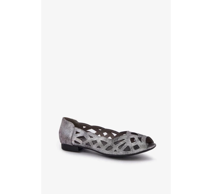 Dámske baleríny ASA136-8 strieborné - Jezzi