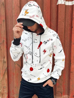 Pánska mikina s kapucňou biela FashionStreet BX5760