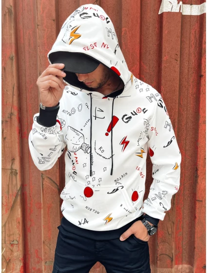 Pánská mikina s kapucí bílá Dstreet model 21978895 - FashionStreet