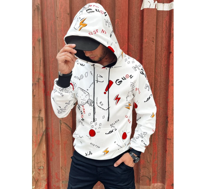 Pánská mikina s kapucí bílá Dstreet model 21978895 - FashionStreet