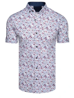 Pánské bílé tričko s krátkým rukávem model 21989631 - Dstreet