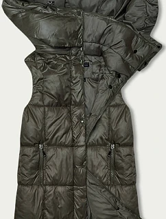 Dámska rovná vesta s kapucňou khaki (YP-22072-6)