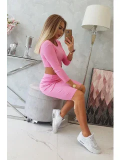 Súprava blúzky a sukne svetlo ružová