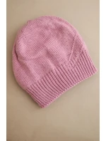 Dámská zimní čepice s vlnou a žebrovaným vzorem model 21783077 tmavě růžová - K-Fashion