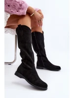 S.Barski HY66-132 Kozaki Damskie Ażurowe Czarne