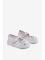 Dětské Baleríny S Mašlí Stříbrné model 21692299 - Boto