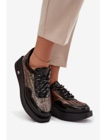 Kožené Polobotky pro na Platformě  Černé model 21710391 - Artiker