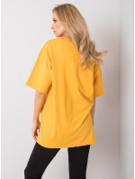 RUE PARIS Tmavo žlté bavlnené tričko