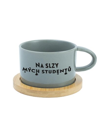 NA SLZY MOJICH ŠTUDENTOV – sivý hrnček Makronka 200 ml