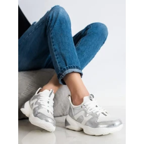 Dizajnové tenisky dámske biele bez podpätku