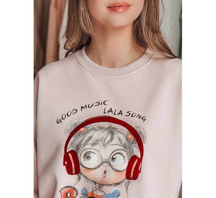 Dámska mikina s potlačou LALA VIBE pink FashionStreet BY1505