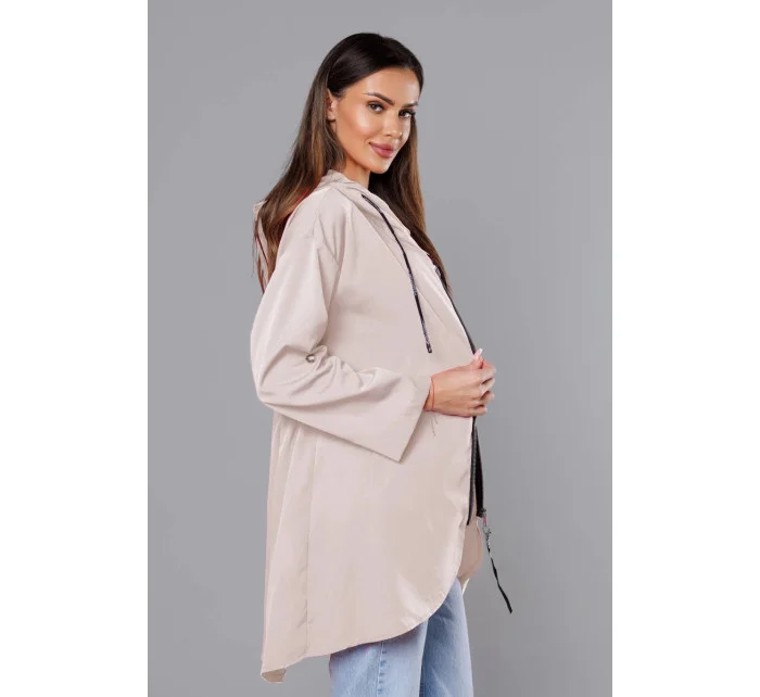 Světle béžový tenký asymetrický dámský přehoz přes oblečení model 18001589 - S'WEST Světle béžový tenký asymetrický dámský přehoz přes oblečení model 18001589 - S'WEST