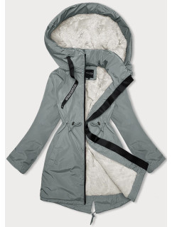 Svetlozelená dámska zimná bunda s kapucňou Glakate (H-3832)