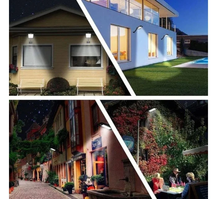 POULIČNÁ LAMPA SOLÁRNE SVIETIDLO 120LED + DIAĽKOVÉ OVLÁDANIE SENZOR POHYBU A SÚMRAKU