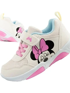 Detská športová obuv Leomil tenisky minnie mouse na suchý zips LED
