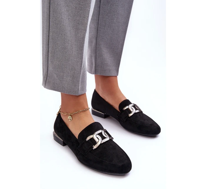 Dámské mokasíny s ozdobou černá model 21636080 - SERGIO LEONE