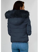 Dámska krátka zimná prešívaná bunda Dark Blue (7694) Dámska krátka zimná prešívaná bunda Dark Blue (7694)