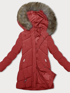 Červená zimní bunda s kapucí (LHD-23015)