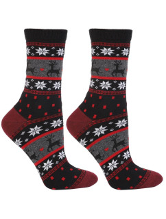 Ponožky Norvegia čierne s nórskym vzorom