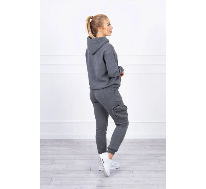 Zateplená súprava s ozdobným vreckom grafitová melanž Zateplená súprava s ozdobným vreckom grafitová melanž