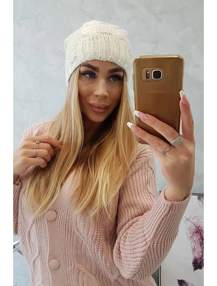 Fleecová čepice  ecru model 18750497 - K-Fashion