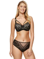 Dámska podprsenka Gwen-B4 Black with beige - Gorteks