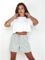 Dámske teplákové šortky PELLA light grey FashionStreet SY0416