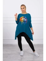 Oversize blúzka s potlačou dúhových pier marine Oversize blúzka s potlačou dúhových pier marine