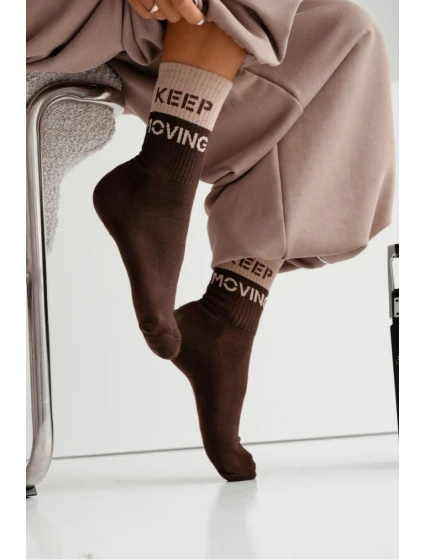 Dámské ponožky Keep model 21780638 čokoládové - Milena Dámské ponožky Keep model 21780638 čokoládové - Milena
