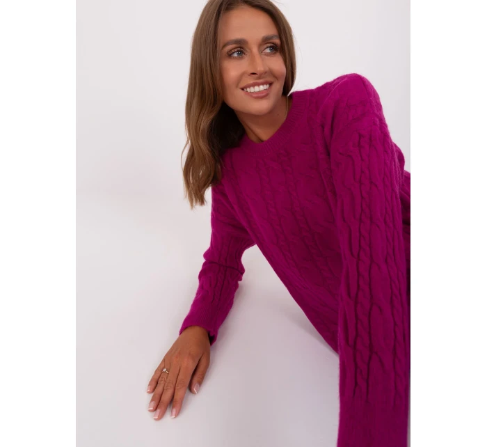 Sweter AT SW model 18895475 fioletowy - FPrice Sweter AT SW model 18895475 fioletowy - FPrice