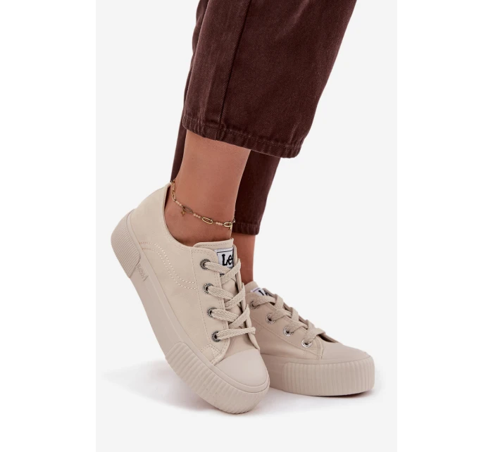 Dámske tenisky na platforme LEE ISLA C WOMEN LOW - béžové