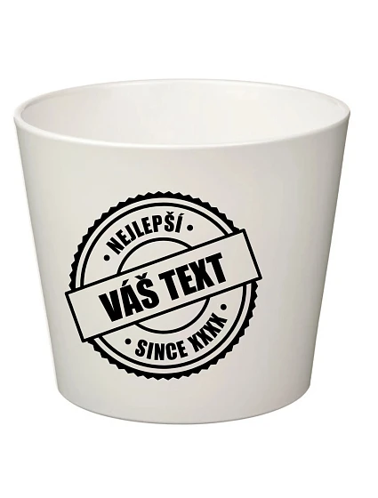 Biely keramický kvetináč – najlepší xx SINCE xx – veľký Biely keramický kvetináč – najlepší xx SINCE xx – veľký