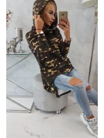 Mikina moro s dlhým chrbtom khaki+hnedá Mikina moro s dlhým chrbtom khaki+hnedá