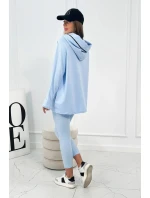 Bavlněná mikina s kapucí + legíny modrý Bavlněná mikina s kapucí + legíny modrý