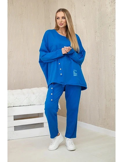 Oversize bavlněný komplet teplákové + kalhoty chrpově modrá Oversize bavlněný komplet teplákové + kalhoty chrpově modrá
