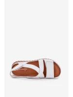 Skórzane Sandały Damskie Na Rzep Maciejka L6848-11 Białe