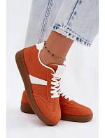 Dámské tenisky z imitace semiše oranžové Calira