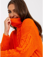 Oranžové mini šaty RUE PARIS pletené vrkoče