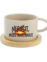 NERUŠIŤ, MOŽNO BUDEM BÚCHAŤ. – krémový hrnček Makronka 200 ml