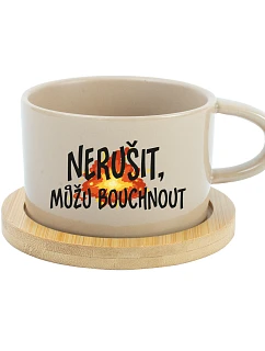 NERUŠIŤ, MOŽNO BUDEM BÚCHAŤ. – krémový hrnček Makronka 200 ml