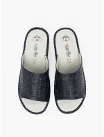 Jedinečné dámske tmavomodré ponožky s klinom