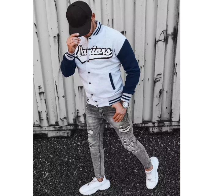 Pánska šedá mikina na zips FashionStreet BX5431 Pánska šedá mikina na zips FashionStreet BX5431