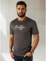 Pánské tmavě šedé tričko s potiskem Dstreet model 21973748 - FashionStreet