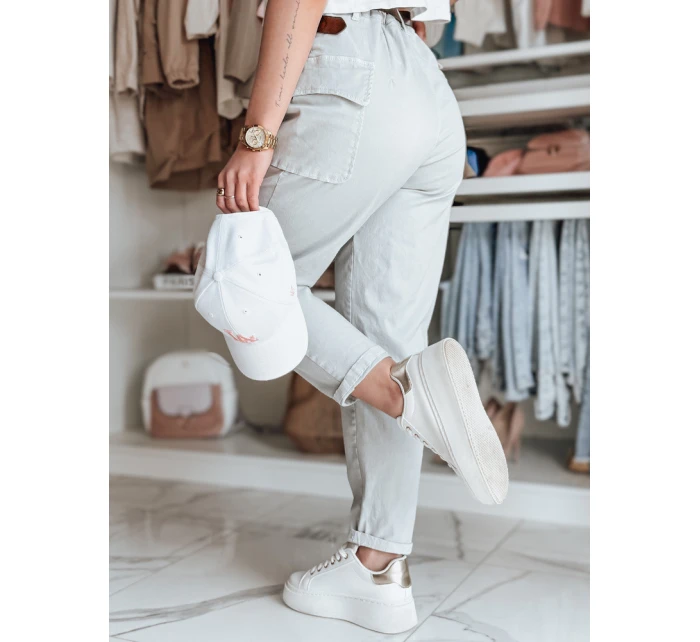 Dámské kalhoty světle šedé Dstreet model 21986181 - FashionStreet