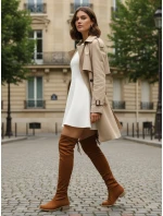 Dámské semišové boty model 21995734 v barvě camel - Dstreet Dámské semišové boty model 21995734 v barvě camel - Dstreet